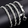 Anvazise 2 Pcs Women's Men's 925 Sterling Silver Twist Chain Necklace