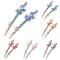 thumbnail image 1 of Anvazise 2Pcs Fashion Butterfly Hair Pin Fringe Hairclip Women Rhinestone Jewelry Gift White, 1 of 9