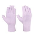 thumbnail image 1 of Anvazise 2Pcs Unisex Adult Sports Soft Cotton Breathable Half Finger Protective Gloves Purple L, 1 of 13