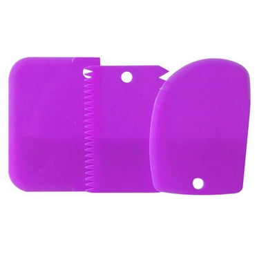 Anvazise 3 Pcs/Set Plastic Pastry Dough Icing Fondant Cake Scraper Decorating Baking Tool Purple