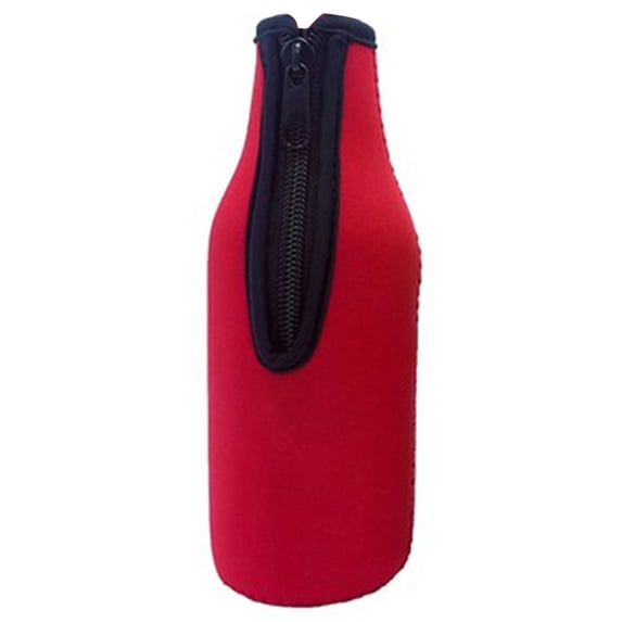 Anvazise 330ml Zip Beer Bottle Sleeves Holder Thick Home Bar Neoprene Insulated Cover Red