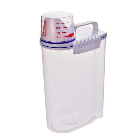 Anvazise 3L Grain Bin Easy to Carry Space-saving PP Portable Sealed Rice Storage Container for Kitchen
