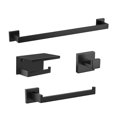 thumbnail image 1 of Anvazise 4Pcs Bathroom Hardware Set Towel Rack Wall Mounted Matte Black Finish Towel Bar Hand Towel Holder Towel Hook Toilet Paper Holder Set (Black), 1 of 12