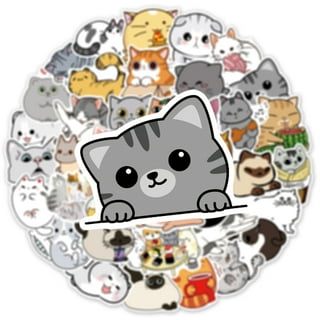 50Pcs Cute Cat Stickers Bulk Kawaii For Kids Water Bottle Cars