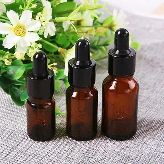 Anvazise 5ml-100ml Mini Amber Glass Liquid Reagent Pipette Bottle Eye Dropper Empty Brown 50ML