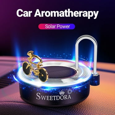 Anvazise 5ml Car Aromatherapy Solar Power Eliminate Odor Car Accessories Retro Gramophone Record Car Perfume for Car Black One Size