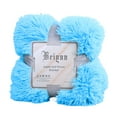 thumbnail image 1 of Anvazise 80x120cm Soft Fluffy Shaggy Warm Bed Sofa Bedspread Bedding Sheet Throw Blanket Sky Blue, 1 of 13