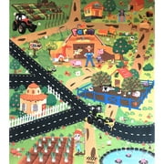 Anvazise 80x70cm City Traffic Layout Non-woven Cloth Baby Carpet Crawling Mat Play Rug Farm