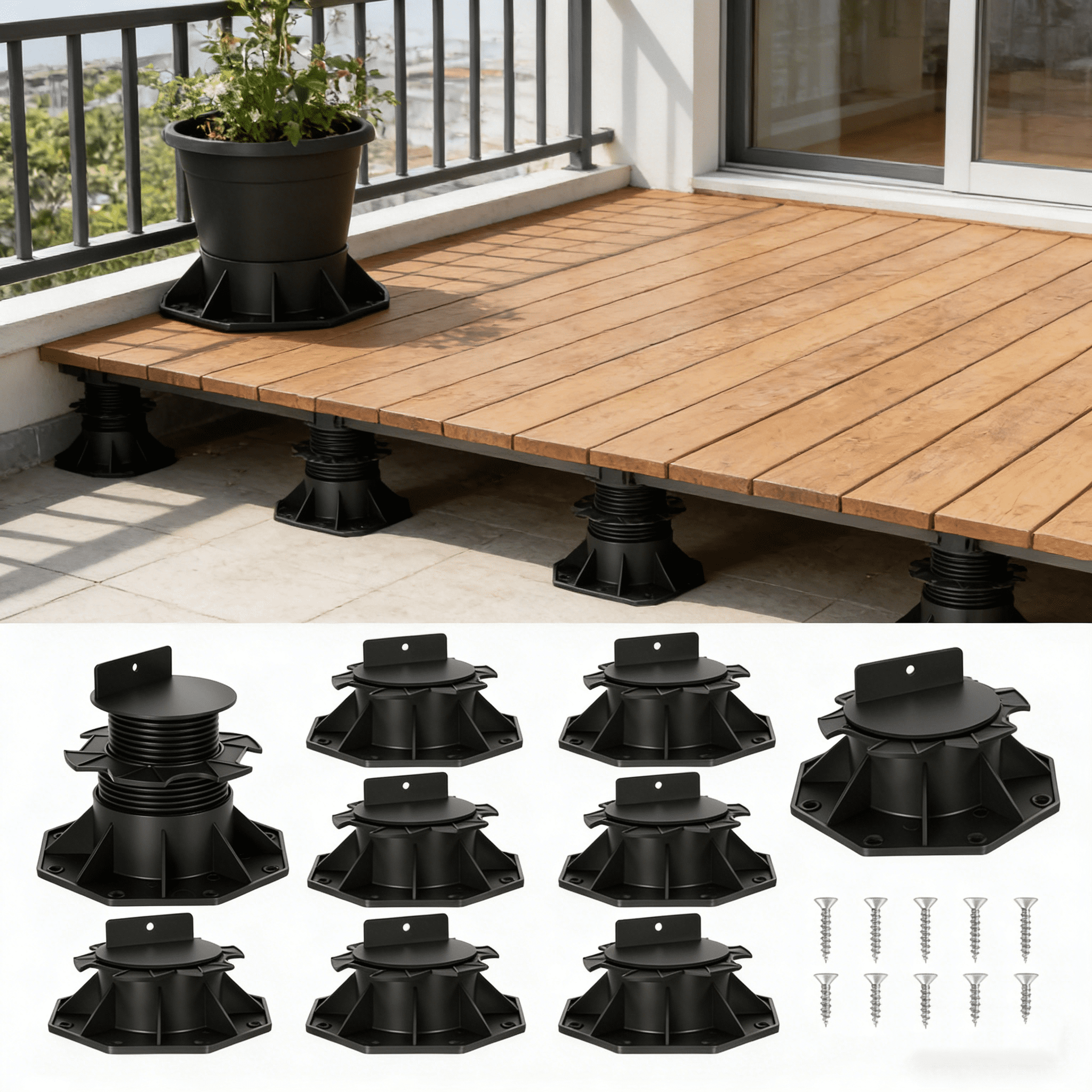 MCCKLE Deck Pedestal 24 Pack MCCKLE 24Pack Adjustable Deck Support