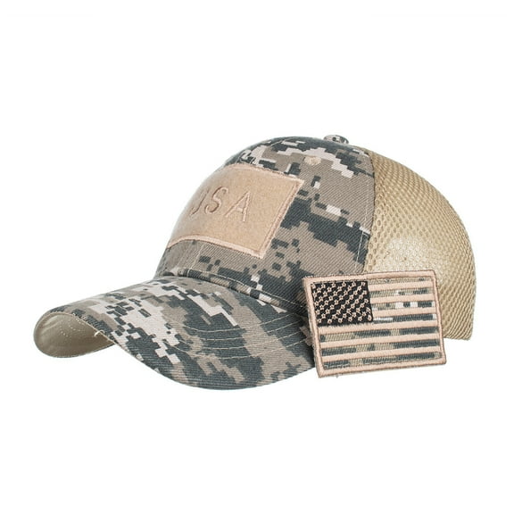 Anvazise American Flag Camouflage Baseball Cap Outdoor Men Adjustable Sun Mesh Peaked Hat
