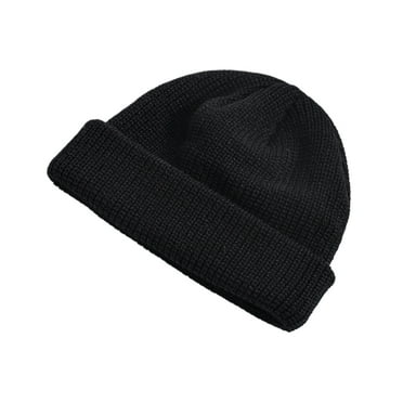 Anvazise Beanie Hat High Elastic Flanging Acrylic Fiber Windproof Brimless Knitted Skullcap for Unisex