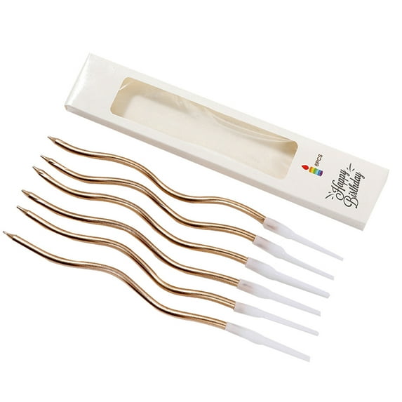 Anvazise Birthday Candles Good Visual Effect Multiple Colors Excellent Workmanship Corrosion-resistant Long-term Preservation Cake Topper Decoration Curved Birthday Cake Decoration