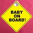 thumbnail image 1 of Anvazise Car Vehicle Window Sucker Sticker Baby On Board Warning Safety Sign Decoration Yellow and Black One Size, 1 of 5