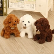 Anvazise Cartoon Cute Poodle Dog Puppy Plush Stuffed Doll Huggable Toy Home Ornament Gift Brown