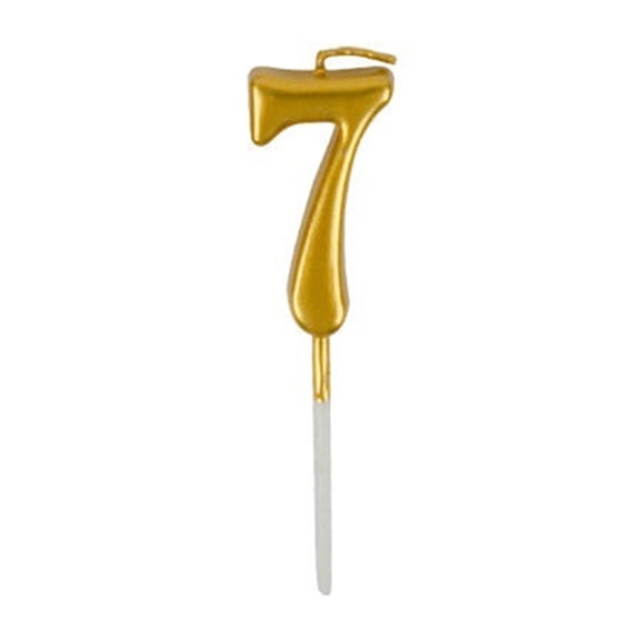 Anvazise Celebration Candles Elegant Convenient ABS Fashion Number Celebration Candles for Birthday Golden Size 7
