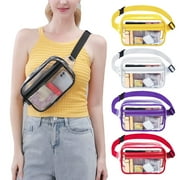 Anvazise Clear Fanny Pack with Adjustable Strap Large Capacity Waterproof PVC Quick Release Travel Unisex Waist Bag for Sports Yellow One Size
