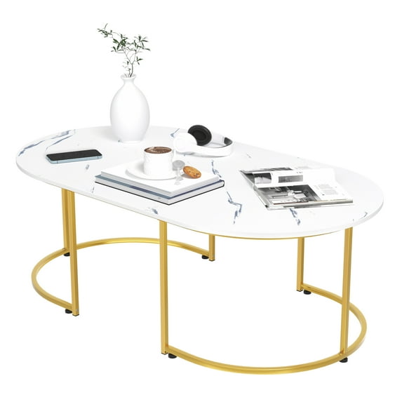 Anvazise Coffee Table, Tea Table for Living Room, Home Living Room Coffee Table, Sofa Side Table for Living Room, Marble Pattern, Easy Assembly