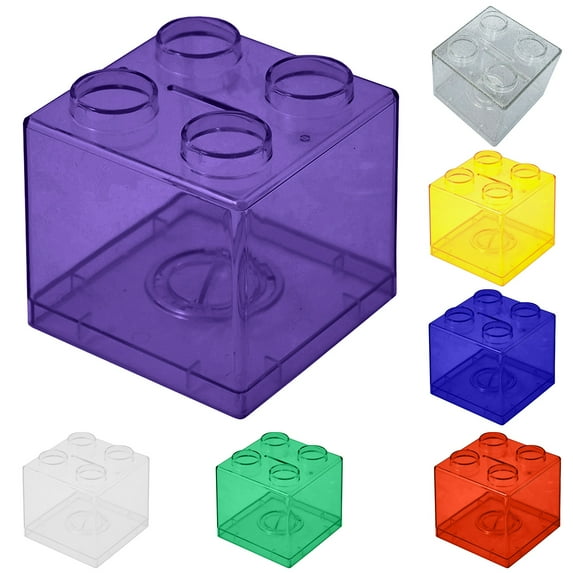 Anvazise Coin Bank Transparent Visible Easy to Use Kids Building Block Design Money Saving Box for Gifts 1Pc
