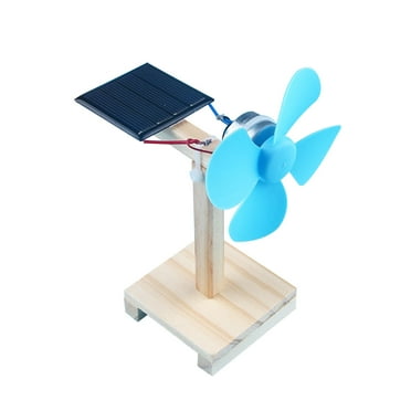 Anvazise DIY Fan Skills Training Educational Toy Model Kit Wooden Puzzle Kids DIY Science Toy for Children 1 Set