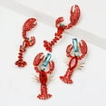 thumbnail image 1 of Anvazise Dangle Earrings Creative Vivid Rhinestone Funny Lobster Sexy Eardrop for Gift style 2, 1 of 13