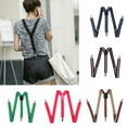 thumbnail image 1 of Anvazise Elastic Y-Shape Braces Men's Women's Solid Color/Stripe Adjustable Suspenders Red One Size, 1 of 13
