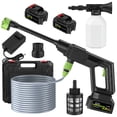 thumbnail image 1 of Anvazise Electric Pressure Washer, Cordless Power Pressure Washer, 500PSI, 1GPM, Adjustment Portable Power Cleaner with 6-in-1 Adjustable Nozzles, Battery Powered Handheld High-Pressure Washer 1 Set, 1 of 10