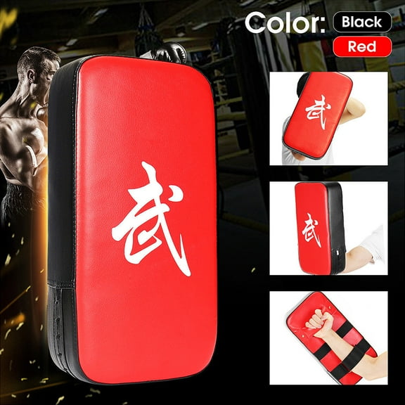 Anvazise Faux Leather MMA Muay Thai Kick Boxing Training Punch Pad Hand Focus Target Black
