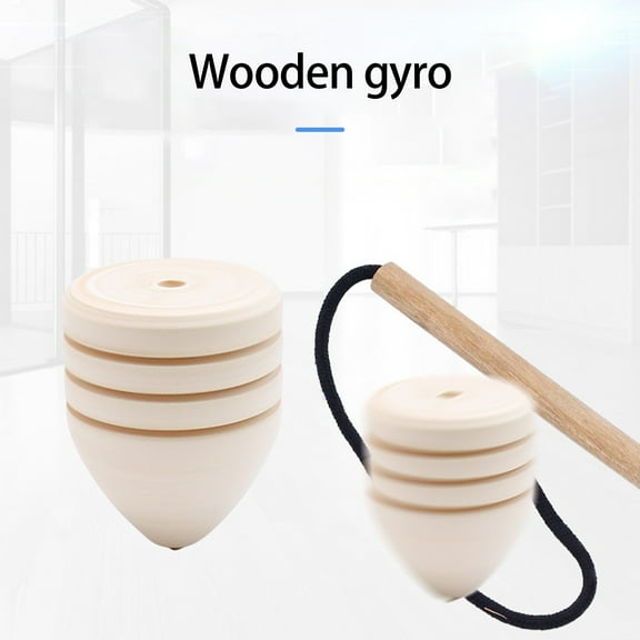 Anvazise Fingertip Gyro Toy Spinning Top Rotating Cone Shape Whipping Smooth Surface Entertainment Wooden Nostalgia Chinese Traditional Toy Kids Toys 1 Set