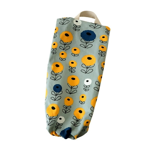 Anvazise Flower Pattern Garbage Bag Storage Holder Collapsible Fabric Storage Dispenser Garbage Bag Organizer for Home