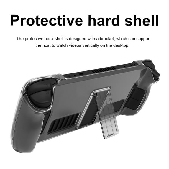 Anvazise Game Console Case Split Type Comfortable Grip Easy Installation High Hardness with Holder Anti-drop Dustproof Perfect Matching Game Console Protector Shell for Steam Deck Red One Size
