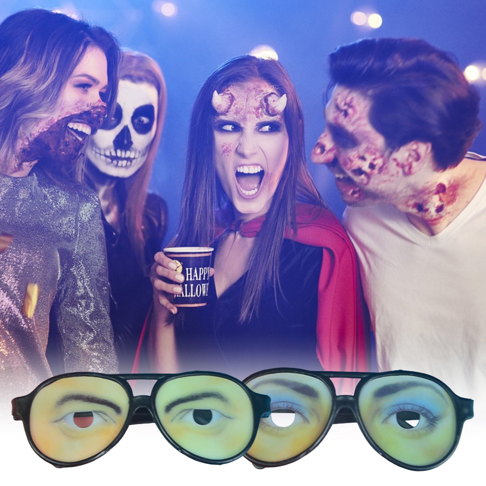 Anvazise Halloween Glasses Eyes Prints Cute Funny Plastic Eyewear Spoof