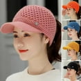 thumbnail image 1 of Anvazise Knitted Hat Empty Top Plush Lining Casual Peaked Stretchy Keep Warm Solid Color Autumn Winter Women Sports Cap for Outdoor Pink, 1 of 13