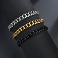 thumbnail image 1 of Anvazise Men Bracelet Chain Plated Stainless Steel Hip Hop Geometric Cuban Link Bracelet Fashion Jewellery Black, 1 of 13