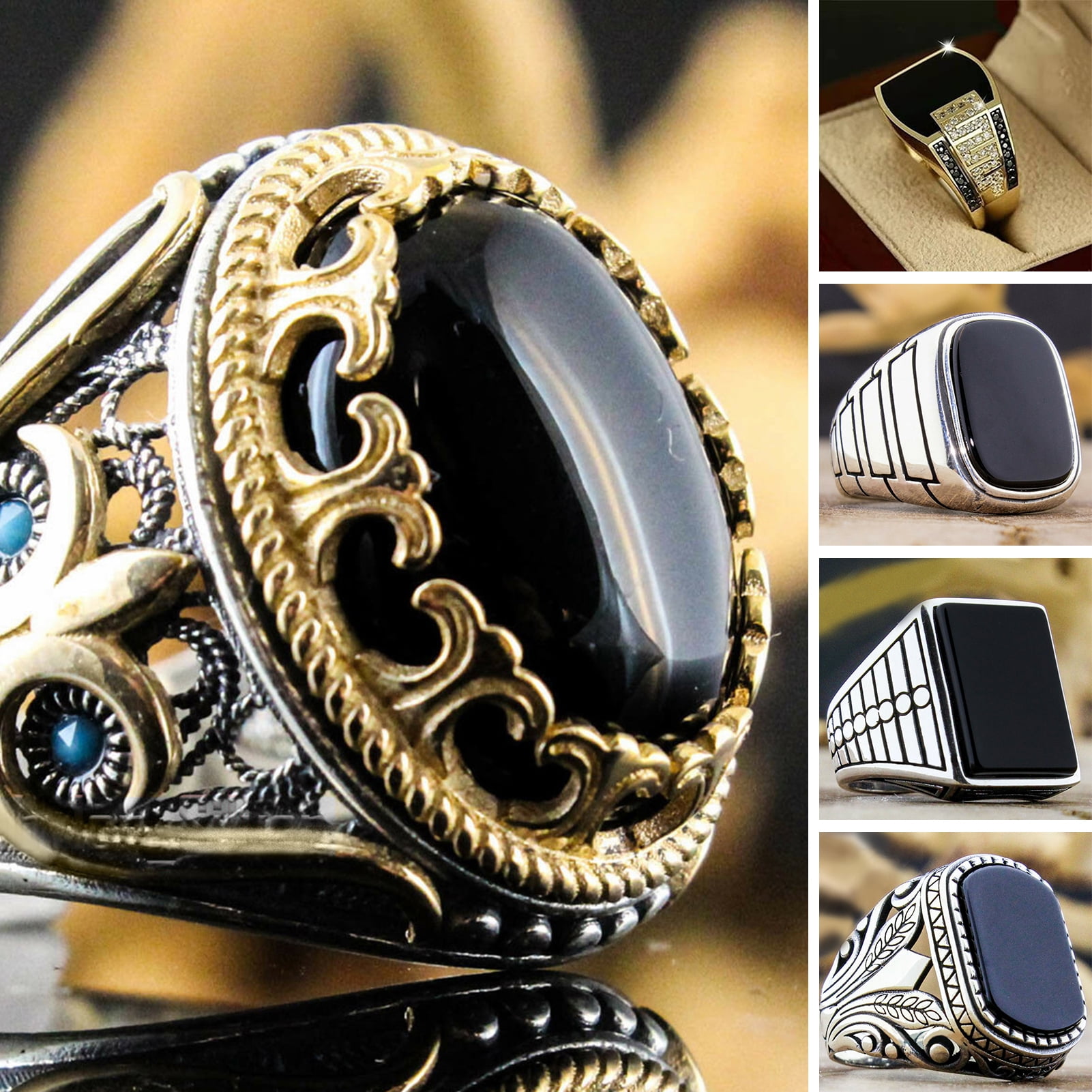 Classic Aqeeq Silver Men Ring