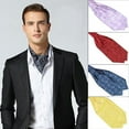 thumbnail image 1 of Anvazise Men's Classic Colorful Silky Satin Wedding Banquet Necktie Cravat Ascot Tie Silver, 1 of 13
