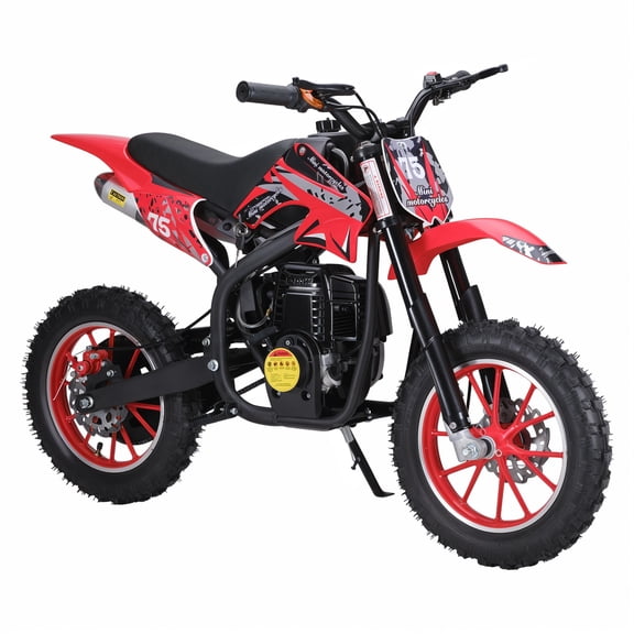 Anvazise Mini Motorcycle 49cc 4-Stroke Kids Dirt Bike, Gas Power Motocross, Mountain Off Road Mini Motorcycle, Children Pocket Motorbike with Disc Brakes (Red)