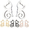thumbnail image 1 of Anvazise Minimalist Hollow Cat Stainless Steel Stud Earrings Cute Animal Women Jewelry Black, 1 of 9