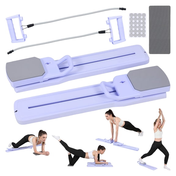 Anvazise Multi-purpose Pilates Sliding Board,Split Pilates Board,Foldable Pilates Reformer Equipment & Ski Balance Board,Home Pilates Kit (Purple)
