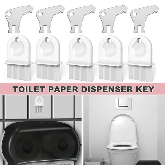 Anvazise Paper Towel Dispenser Key Plug And Play Convenient Metal Toilet Tissue Dispenser Key Set Bathroom Accessories style B 1 Set