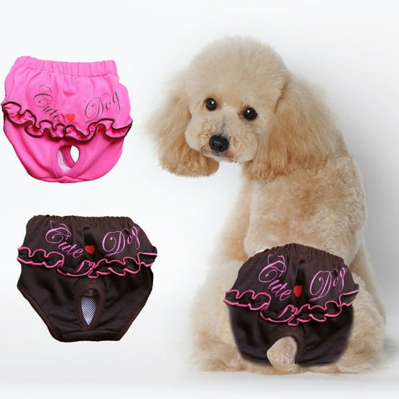Anvazise Pet Physiological Pants Soft Comfortable Breathable Cotton Pet Diaper Dog Sanitary Shorts Panties Pet Supplies Red S