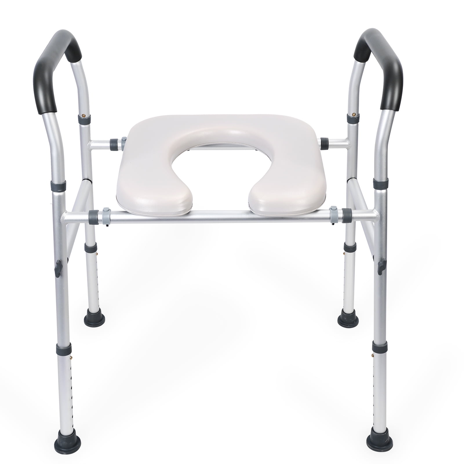 Anvazise Raised Toilet Seat with Handrail, Width and Height Adjustable ...