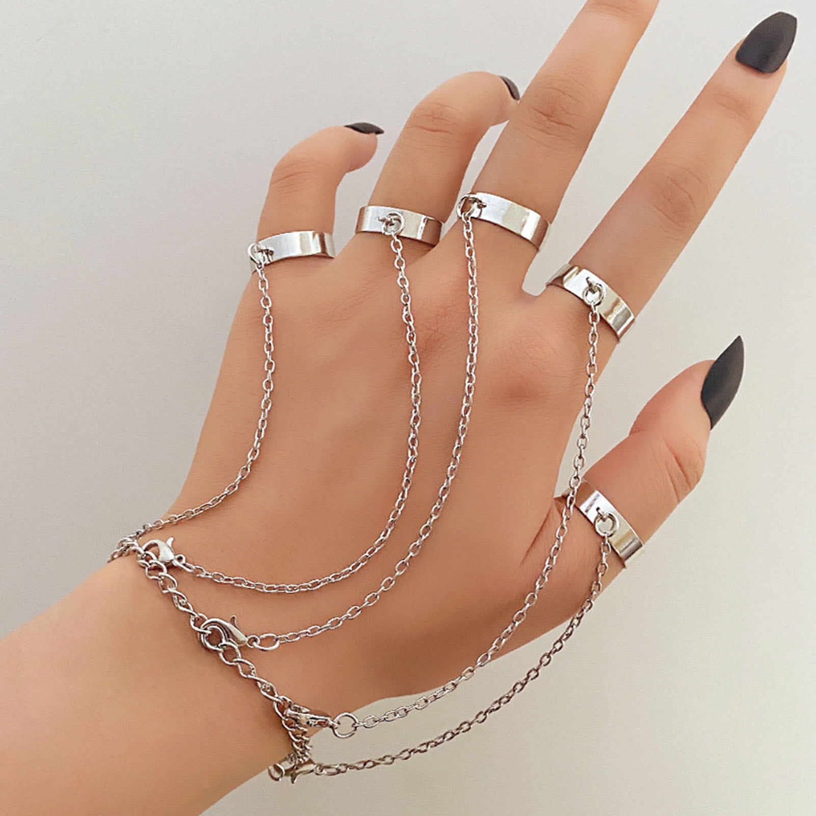 Slave Bracelet Ring 925 Silver Handchain with Gemstone | JFW – J F W
