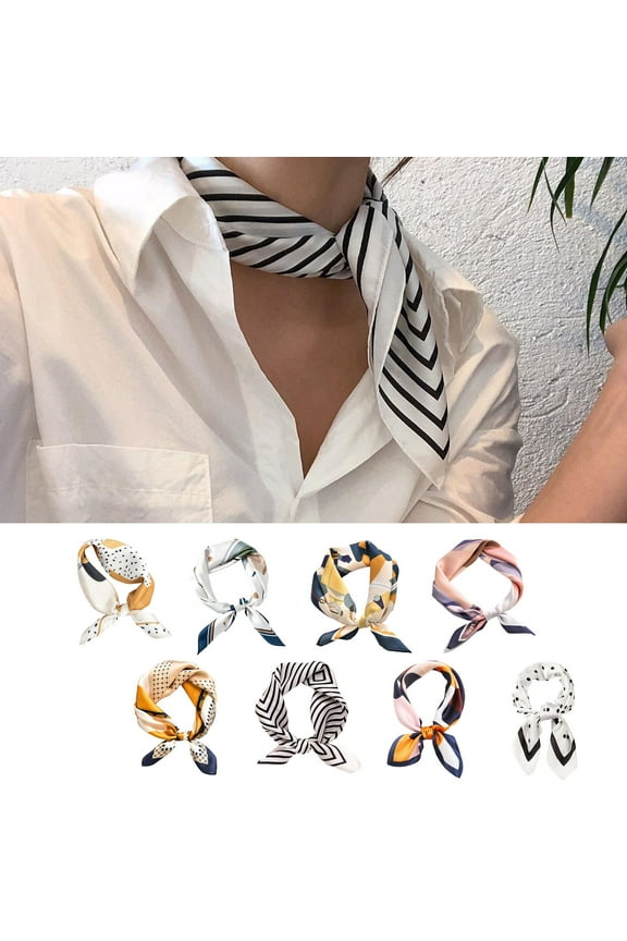Silk Scarf for Women Soft Breathable Fashionable Neck Collar with Colorful Print Perfect for Parties Commutes Pink One Size