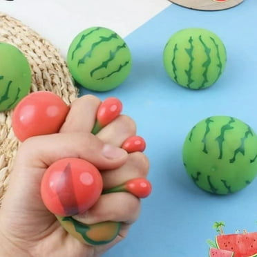 Anvazise Simulation Watermelon Squeeze Toy Soft TPR Quick Rebound Stress Relief Toy Fruit Doll Pinch Toys Relieve Boredom Sensory Toy Ball Decompression Toy Party Favor Watermelon