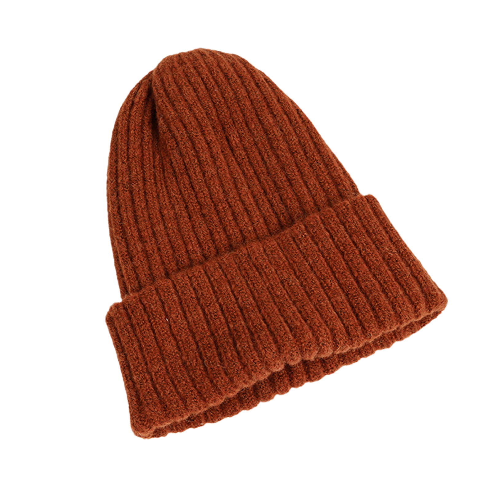 Anvazise Solid Color Thicken Unisex Hat Autumn Winter Ribbed