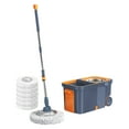 thumbnail image 1 of Anvazise Spin Mop Set with 6 Reusable Thickened Mop Heads Microfiber Mop Heads 360 Degree Rotation Stainless Steel Retractable Handle Floor Cleaning System (Grey and Orange), 1 of 13