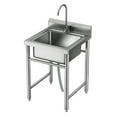 thumbnail image 1 of Anvazise Stainless Steel Utility Sink Outdoor Sink Freestanding Commercial Kitchen Single Bowl Sink (Silver), 1 of 13