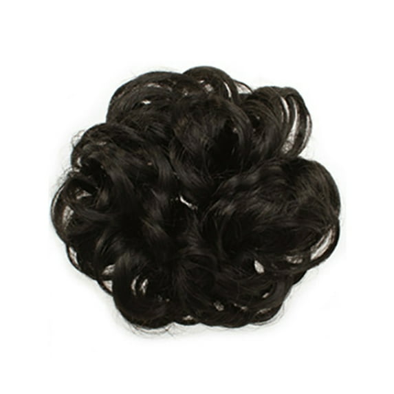 Anvazise Synthetic Fiber Curly Chignon Fake Hair Extension Bun Wig Hairpiece for Women Black Brown One Size