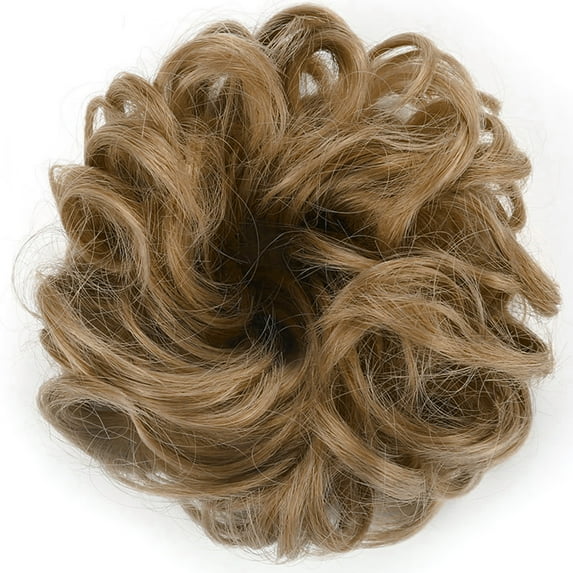 Anvazise Synthetic Fiber Curly Chignon Fake Hair Extension Bun Wig Hairpiece for Women Donkey Brown One Size