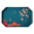 thumbnail image 1 of Anvazise Tea Tray Chinese Style Washable Melamine Flower Pattern Table Serving Tray for Kitchen, 1 of 13